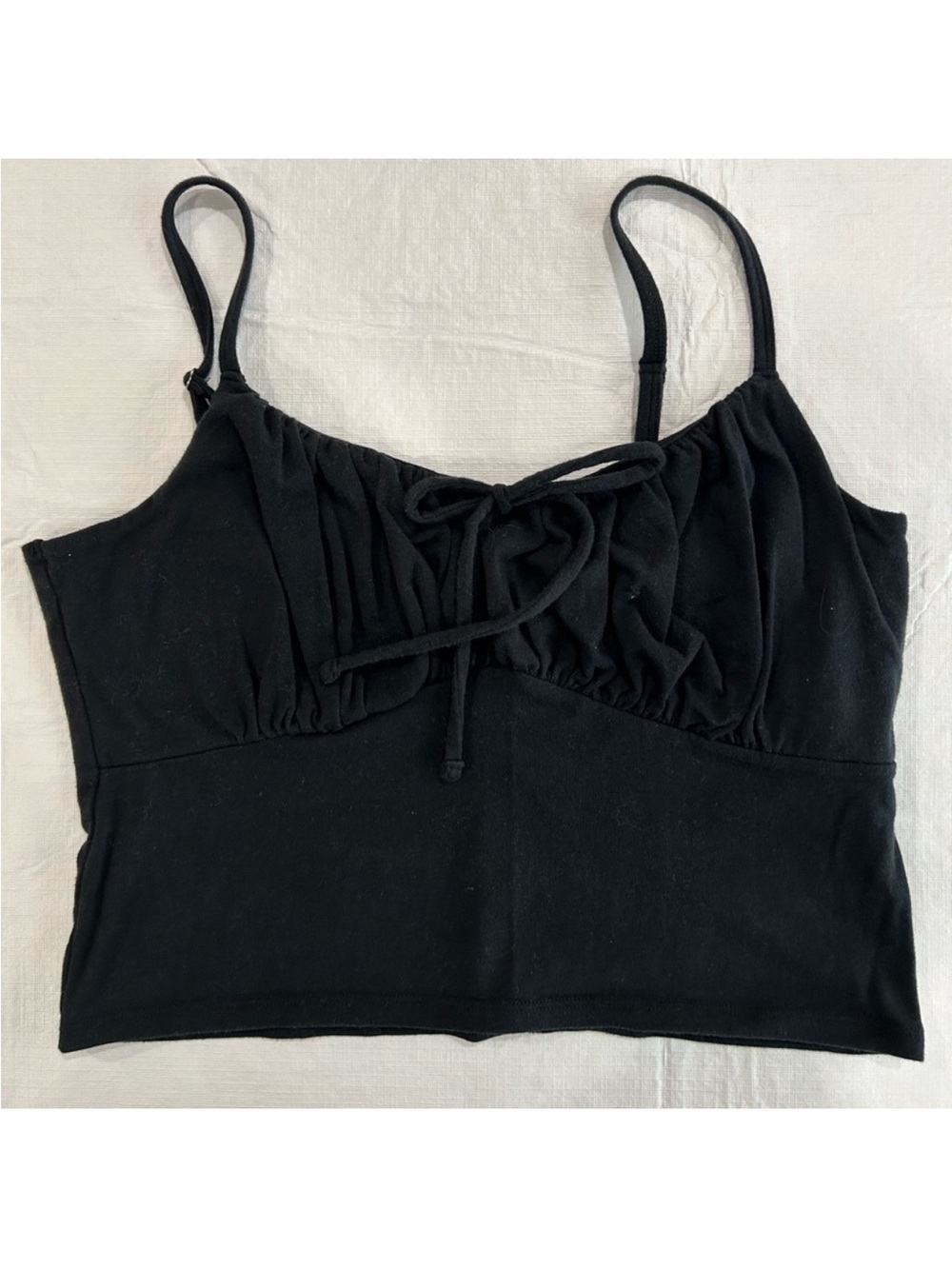 Hollister Women’s Black Ruched Tie-Front Cami Top